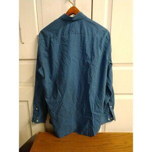 L.L. Bean Mens Wrinkle-Free Checkered Button-Down Shirt Slightly Fitted 100%